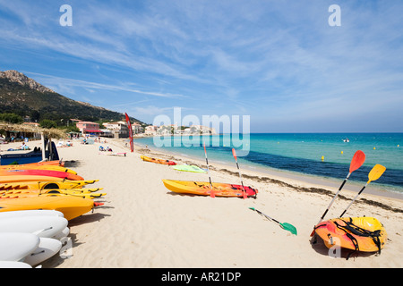 Strand von Algajola, in der Nähe von Calvi, die Balagne, Nordküste, Korsika, Frankreich Stockfoto