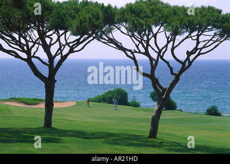 Golfplatz, Vale do Lobo Ocean Course, Loch 14, Algarve, Portugal Stockfoto