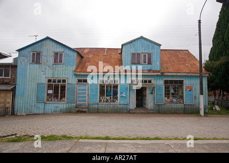 Chiloé Chile: Alte Gebäude aus Holz Stockfoto