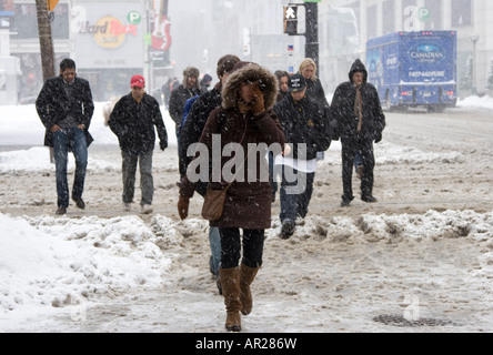 Schneesturm - Yonge Street - Downtown-Toronto - Ontario Stockfoto