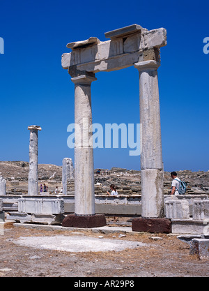 Antiken Heiligtum von Delos griechische Inseln Griechenland Hellas Stockfoto