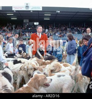 Jagdhunde und Master of Hounds mit Besuchern auf der Royal Welsh Show in Builth Wells Powys Wales UK KATHY DEWITT Stockfoto