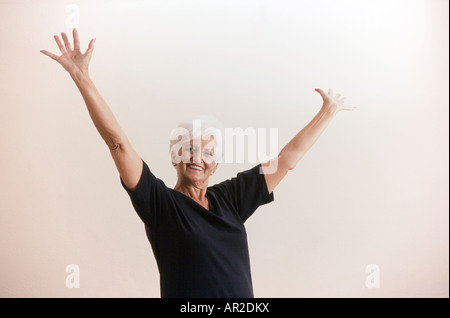 Senioren Training, stretching, Yoga, Leben, feiern Erfolg Miami Stockfoto