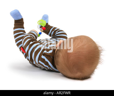 Baby mit auf dem Rücken liegend Tröster Stockfoto