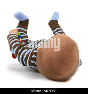 Baby mit auf dem Rücken liegend Tröster Stockfoto