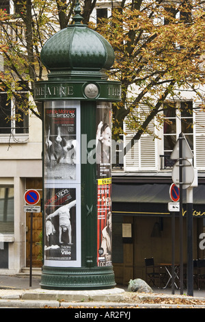 Litfaßsäule, Frankreich, Paris Stockfoto