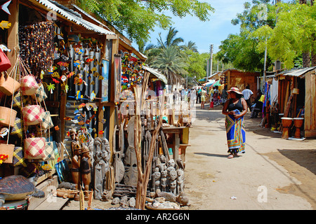 Souvenir-Markt in Toliara, Madagaskar Stockfoto