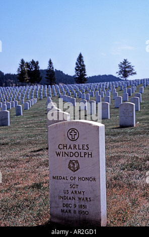 Black Hills National Cemetary, South Dakota, USA. In den Hügeln in der Nähe von Sturgis. Stockfoto