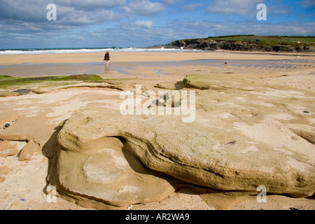 Harlyn Bay, in der Nähe von Padstow, Cornwall, England Stockfoto