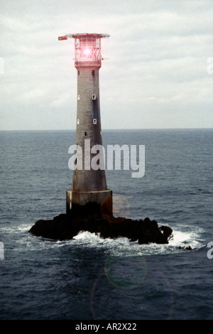 Bishop Rock Leuchtturm Isles of Scilly Atlantik England UK Stockfoto