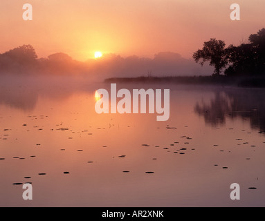 Sonnenaufgang über Browns See, Woodbury County, Iowa, USA Stockfoto