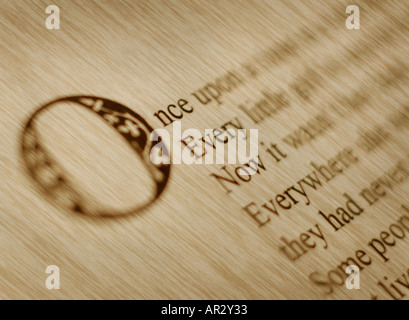 Once upon a time Anfang eines Märchens mit alt aussehende Muskelaufbau Stockfoto