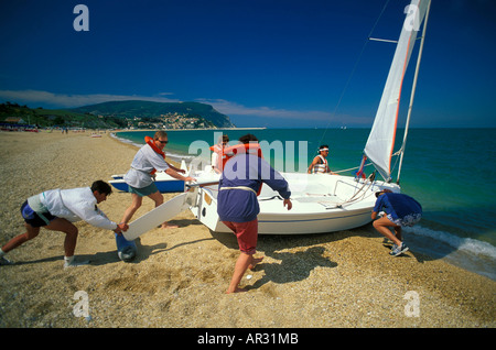 Segler, Porto Recanati, Marken, Italien Stockfoto