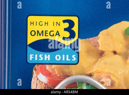 Dose mit Makrelen Filets mit Omega 3 Fischöl Stockfoto