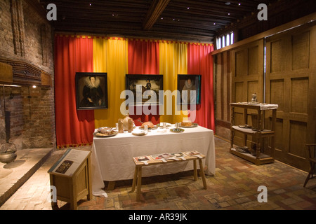 im Inneren der alten Haus-Musuem in Thetford Norfolk, Großbritannien gebaut im 15. Jahrhundert Stockfoto