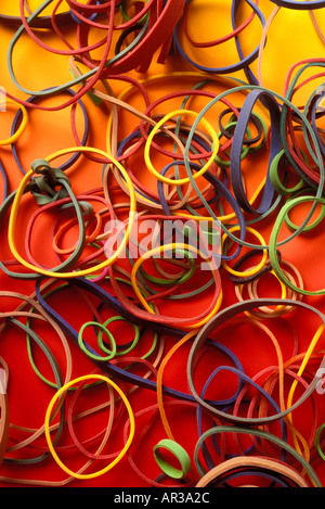 Haufen von sortierten Gummibänder Stockfoto
