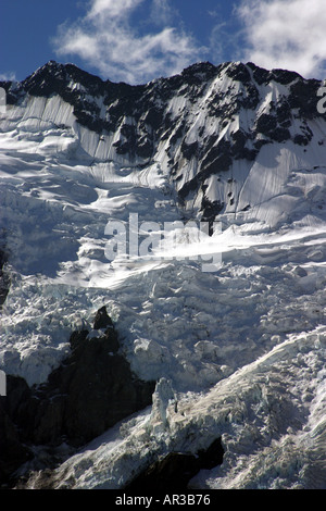 Das hÃ ¤ ngen Eis Mt Sefton Gartenblick Müller Hütte Mt Cook Neuseeland Stockfoto