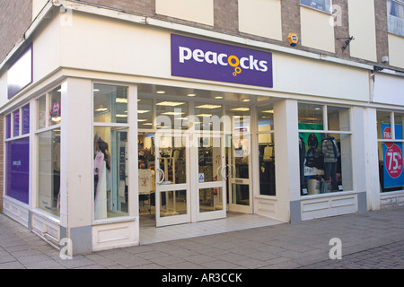 Pfauen Kleidung Shop in Thetford, Großbritannien Stockfoto