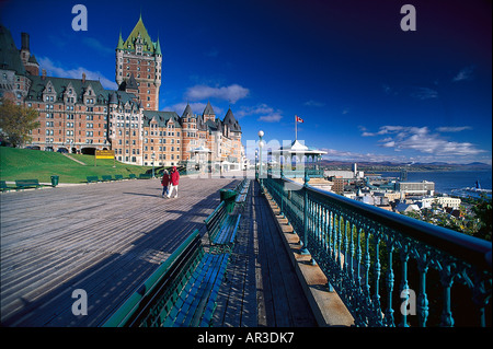 Terrasse Dufferin, Chateau Frontenac, Quebec Stadt, Quebec, Kanada, Nordamerika, Amerika Stockfoto