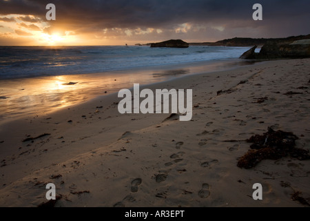 Sonnenuntergang an der Bucht von Märtyrern, Great Ocean Road, Victoria Australien Stockfoto