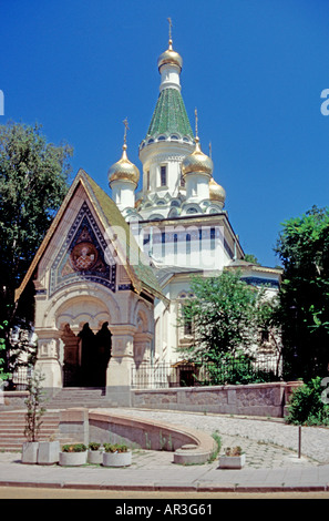 Russische Kirche von St. Nikolai In Sofia die Hauptstadt von Bulgarien Stockfoto