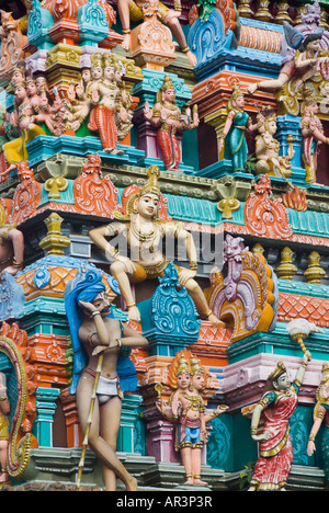 Detail der Figuren an der Kapaleeswarer Siva Tempel Chennai Tamil Nadu Indiens Stockfoto