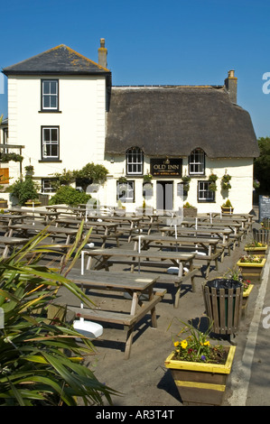 das alte Gasthaus am Pfosten in cornwall Stockfoto