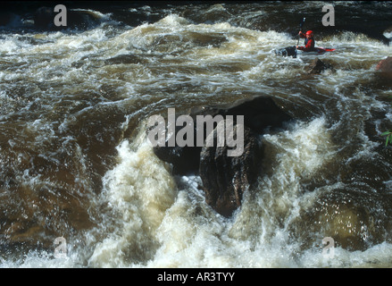 Wildwasser Kajak in Colorado Stockfoto