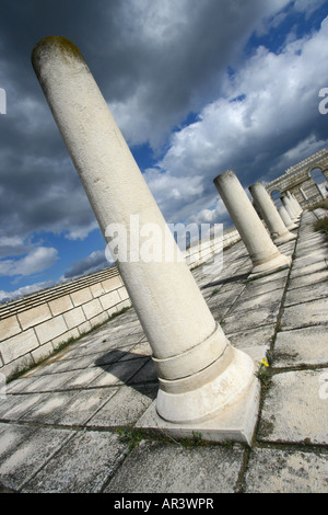 Ruinen der Basilika in Pliska, das erste bulgarische Kapital, Bulgarien, Europa Stockfoto