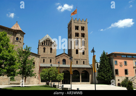 Romanische Kloster von Santa Maria de Ripoll des 12. Jahrhunderts Ripolles Girona Provinz Katalonien Spanien Stockfoto