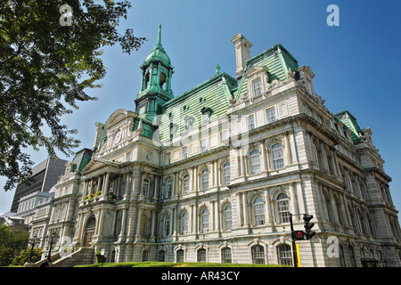 Montreal Rathaus Hotel de Ville befindet sich in Old Montreal Montreal City Hall wurde 1872 1878 im Second Empirestil gebaut. Stockfoto