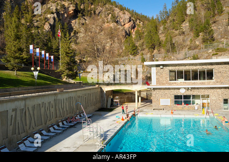 Die heißen Quellen von Radium Hot Springs in den kanadischen Rocky Mountains National Park Stockfoto