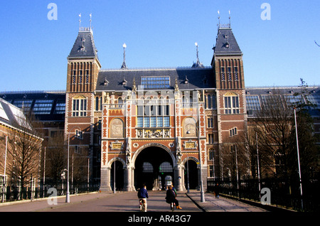 (Museumplein) Rijksmuseum Amsterdam Niederlande Niederländisch Museum (1876-1885 Architekten Petrus Josephus Hubertus Cuypers Stockfoto