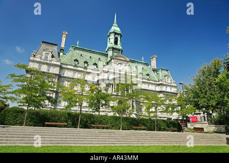 Montreal Rathaus Hotel de Ville befindet sich in Old Montreal Montreal City Hall wurde 1872 1878 im Second Empirestil gebaut. Stockfoto