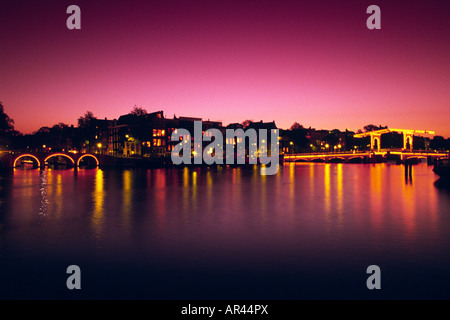 Amstel Kanal Amsterdam Holland Europa Stockfoto