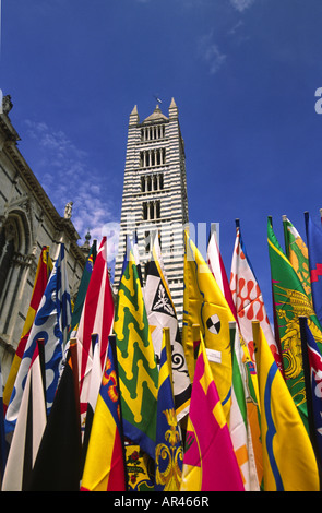 Palio-Banner der Contrade Siena Stockfoto