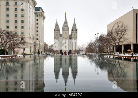 LDS Tempel HQ und Hotel. Kirche von Jesus Christus der Heiligen der letzten Tage in Salt Lake City, Utah Stockfoto
