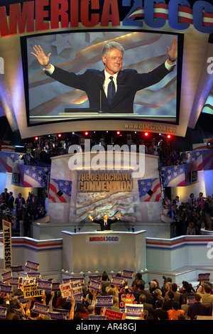 Präsident Clinton spricht an Democratic Convention 14. August 2000 Stockfoto