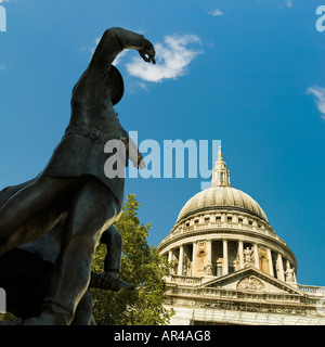 Londoner St. Pauls Kathedrale Blitz Feuerwehr memorial Stockfoto