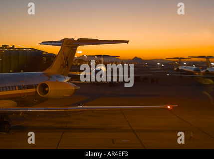 Früh morgens am Flughafen Phoenix Stockfoto