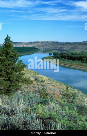Missouri River als es durchläuft das Charles M Russell National Wildlife Refuge in eastern Montana Stockfoto