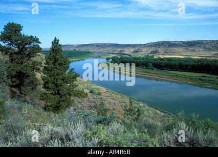 Missouri River als es durchläuft das Charles M Russell National Wildlife Refuge in eastern Montana Stockfoto