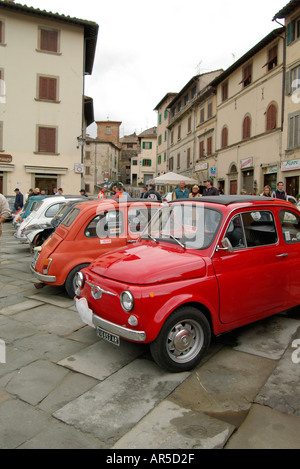 Fiat 500 Rallye Anghiari Toskana Italien Stockfoto