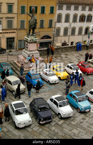 Fiat 500 Rallye Anghiari Toskana Italien Stockfoto