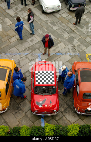 Fiat 500 Rallye Anghiari Toskana Italien Stockfoto