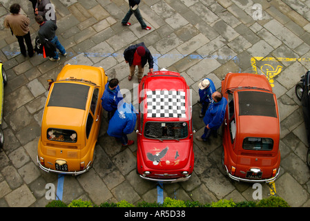 Fiat 500 Rallye Anghiari Toskana Italien Stockfoto