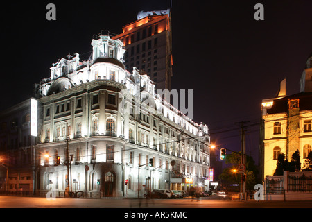 Pujiang Hotel Shanghai Astor House, in der Nacht Stockfoto