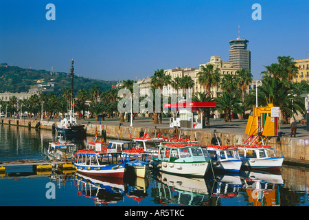 Hafen, Moll De La Fusta, Passeig de Colom, Barcelona, Katalonien, Spanien Stockfoto