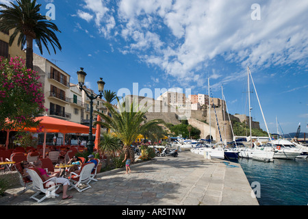 Hafen und Citadelle, Quai Landry, Calvi, Balagne, Korsika, Frankreich Stockfoto