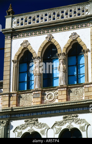 Fassade eines alten Gebäudes, Merida, Provinz Badajoz, Extremadura, Spanien Stockfoto